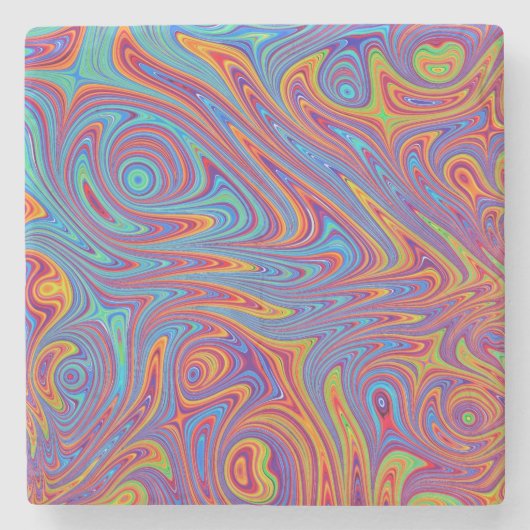 psychodelische Texturen Steinuntersetzer (Vorderseite)