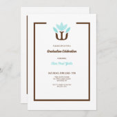 Psychologe Abschluss Einladung Blau (Vorne/Hinten)