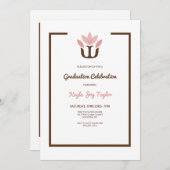 Psychologe Abschluss Einladung Pink (Vorne/Hinten)