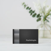Psychologe Beruflich Black Silver Visitenkarte (Stehend Vorderseite)