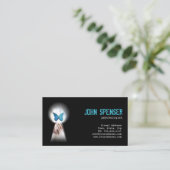 Psychologe Blue Butterfly aus Keyhole Card Visitenkarte (Stehend Vorderseite)