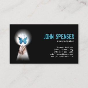 Psychologe Blue Butterfly aus Keyhole Card Visitenkarte