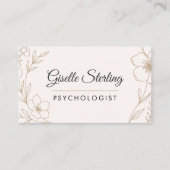 Psychologe Botanischer QR-Code Blush Elegant Visitenkarte (Vorderseite)