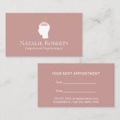 Psychologe Counselor Dusty Rose Gold Ernennung Terminkarte (Vorne/Hinten)
