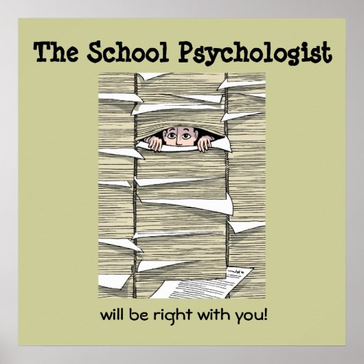 Psychologe der Schule Begraben in Paperwork (Print Poster (Vorne)