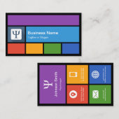 Psychologe der Sozialarbeiter Colorful Tiles Creat Visitenkarte (Vorne/Hinten)