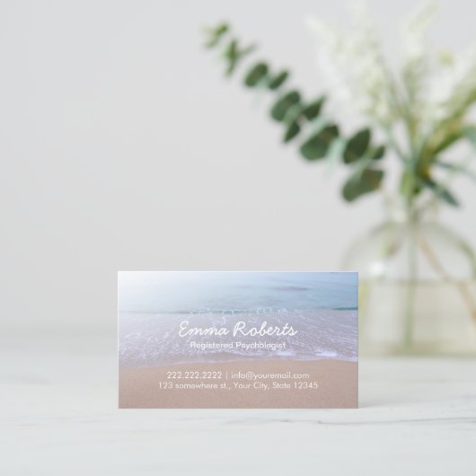 Psychologe-Elegant Beach Themenabteilung Terminkarte (Stehend Vorderseite)