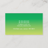 Psychologe-eleganter grüner u. gelber heilender visitenkarte (Rückseite)