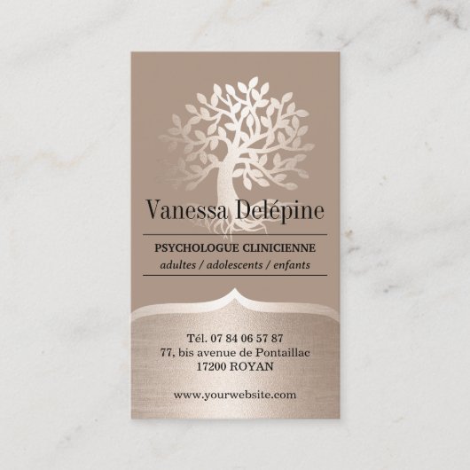 Psychologe Gold Tree Berufliche Ernennung Terminkarte (Vorderseite)