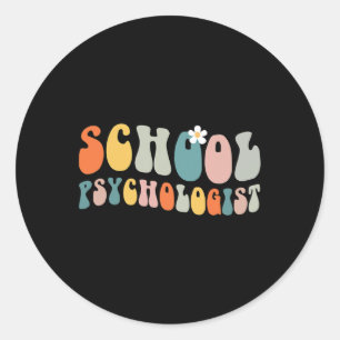 Psychologe Groovy Retro Vintage Psychologie Lehre Runder Aufkleber