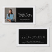 Psychologe Heiratsberaterin Schwarz-weiß Visitenkarte (Vorne/Hinten)