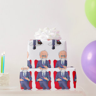 Psychologe im Anzug mit Notepad Sitzen Geschenkpapier