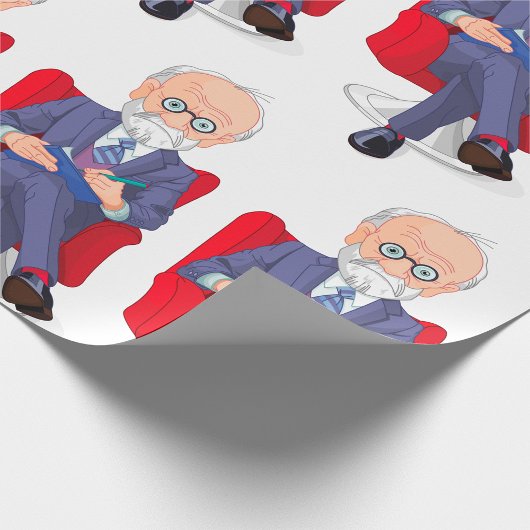 Psychologe im Anzug mit Notepad Sitzen Geschenkpapier