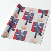 Psychologe im Anzug mit Notepad Sitzen Geschenkpapier (Ungerollt)