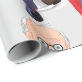 Psychologe im Anzug mit Notepad Sitzen Geschenkpapier (Rolleneckpunkt)