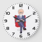 Psychologe im Anzug mit Notepad Sitzen Große Wanduhr (Vorderseite)