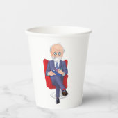 Psychologe im Anzug mit Notepad Sitzen Pappbecher (Vorderseite)