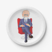 Psychologe im Anzug mit Notepad Sitzen Pappteller (Vorderseite)