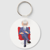 Psychologe im Anzug mit Notepad Sitzen Schlüsselanhänger (Vorderseite)