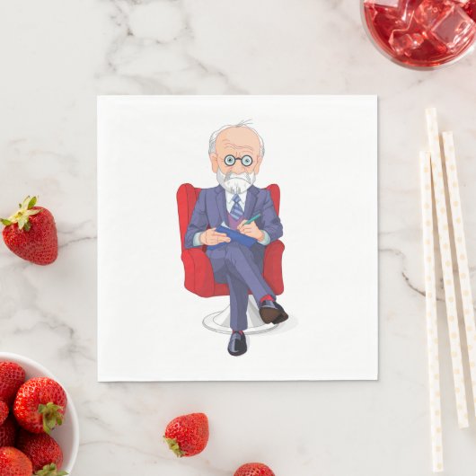 Psychologe im Anzug mit Notepad Sitzen Serviette (Beispiel)