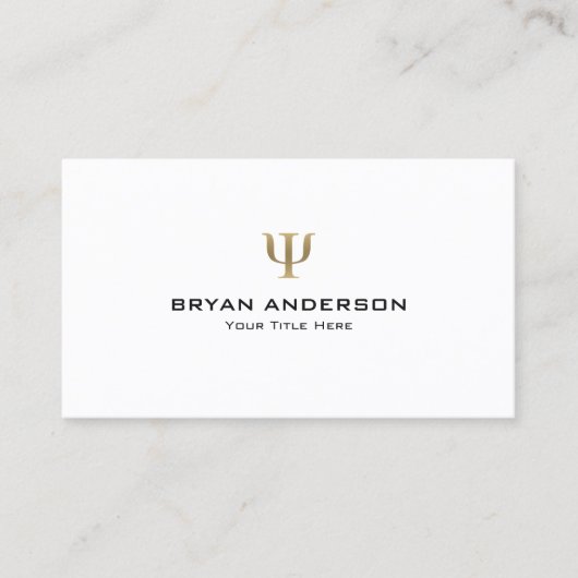 Psychologe Imitate Gold Psi Symbol Visitenkarte (Vorderseite)