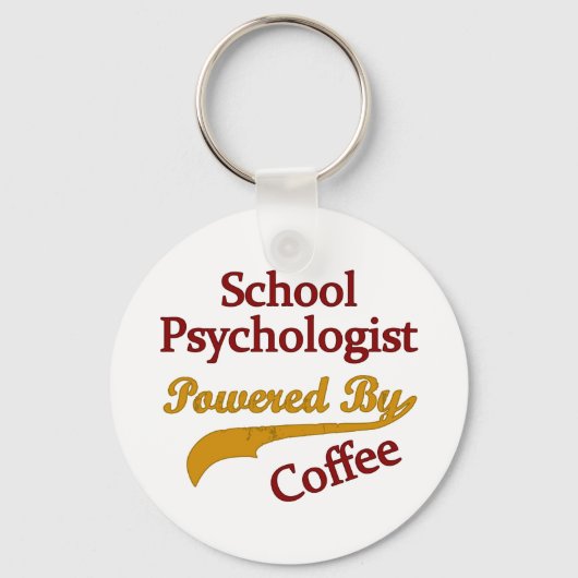 Psychologe in der Schule, angetrieben durch Kaffee Schlüsselanhänger (Vorderseite)