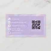 Psychologe Lila Pastell QR-Code Visitenkarte (Rückseite)