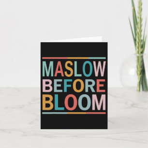 Psychologe Maslow vor Bloom Sped Teacher Clro Karte