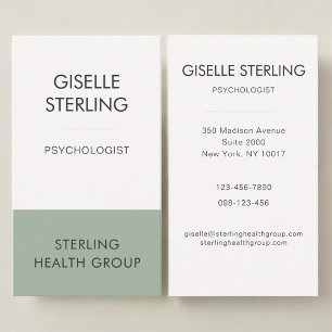 Psychologe Mental Health Sage Green Visitenkarte