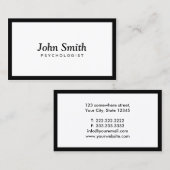 Psychologe-Minimalistische schwarze Grenze Visitenkarte (Vorne/Hinten)