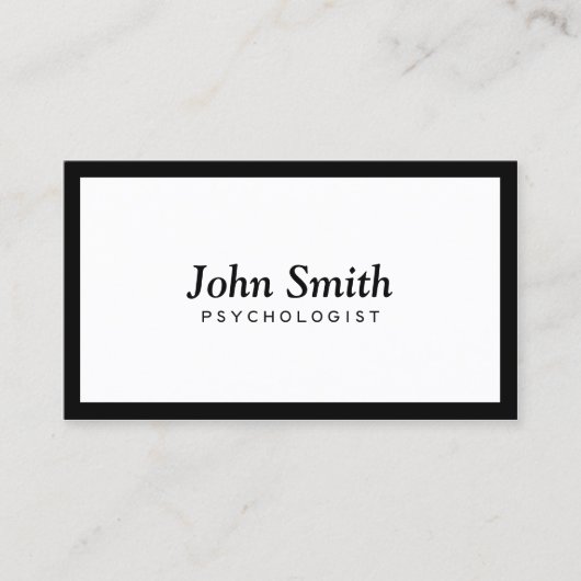 Psychologe-Minimalistische schwarze Grenze Visitenkarte (Vorderseite)