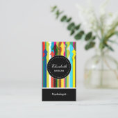 Psychologe - Muster für farbenfrohe Streifen Visitenkarte (Stehend Vorderseite)