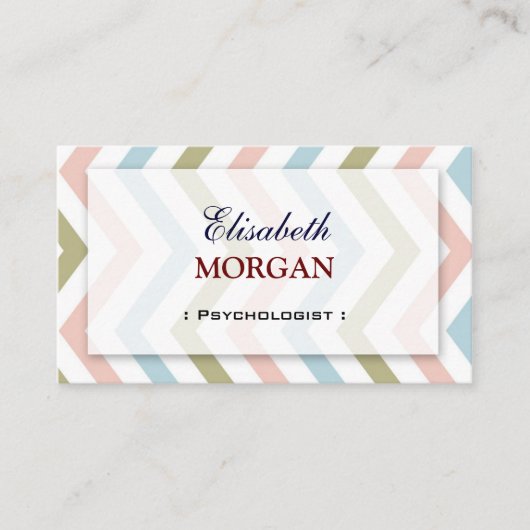 Psychologe - Natürlicher Graceful Zickzack Visitenkarte (Vorderseite)