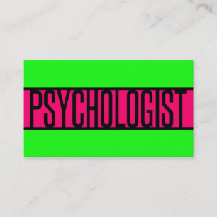 Psychologe Neon Green und Hot Pink Visitenkarte