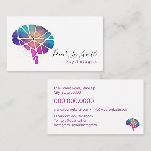 Psychologe / Neurologe Visitenkarte (Vorne/Hinten)