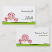 Psychologe - Niedliches Pink-Wunschbaum-Logo Visitenkarte (Vorne/Hinten)