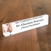 Psychologe oder Neurologe des Blumengehirns Namensplakette (Seite)