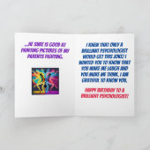 Psychologe Psychiater oder Berater Geburtstag Karte (Innenseite)