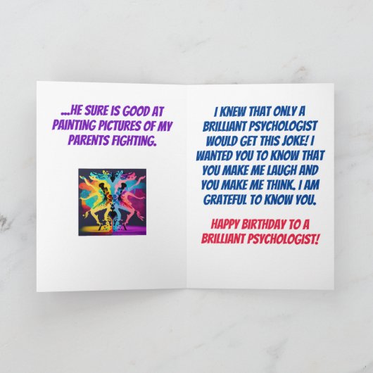 Psychologe Psychiater oder Berater Geburtstag Karte (Innenseite)