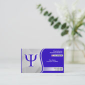 Psychologe Psychologie Blauer Logo Gradient Grau Visitenkarte (Stehend Vorderseite)