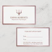 Psychologe-Ratgeber-Rosen-Goldrahmen-Verabredung Terminkarte (Vorne/Hinten)