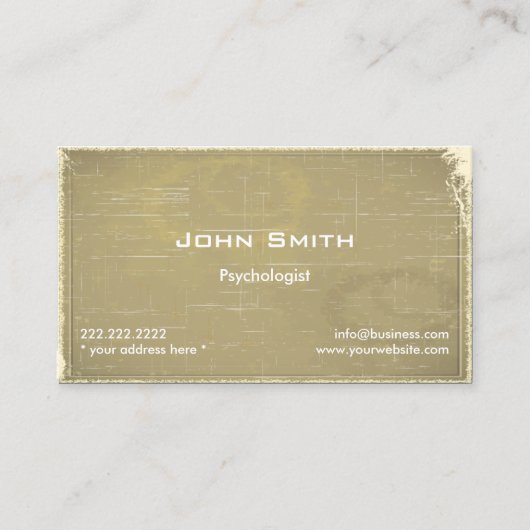 Psychologe Retro Old Paper Visitenkarte (Vorderseite)