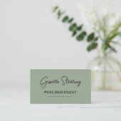 Psychologe Sage Green QR Code Visitenkarte (Stehend Vorderseite)