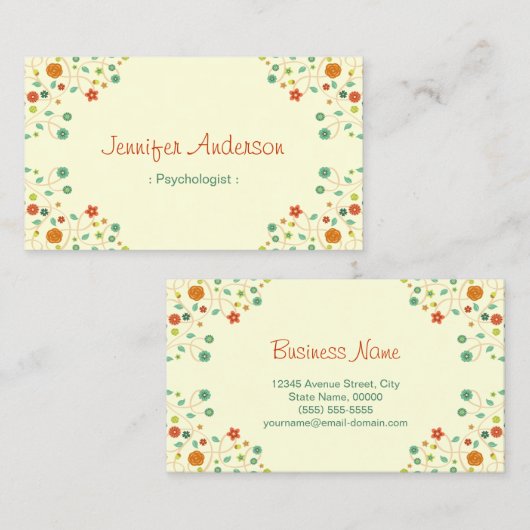 Psychologe - schicke Natur Stilvoll Visitenkarte (Vorne/Hinten)