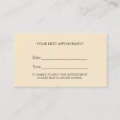 Psychologe Schlichte Berufliche Ernennung Terminkarte (Rückseite)