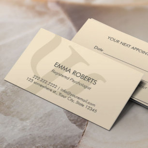 Psychologe Schlichte Berufliche Ernennung Terminkarte