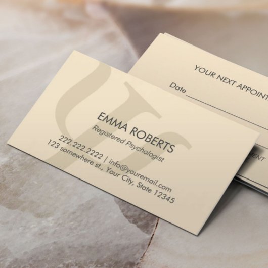 Psychologe Schlichte Berufliche Ernennung Terminkarte