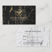 Psychologe-Schwarzes u. Goldmarmorverabredung Terminkarte (Vorne/Hinten)