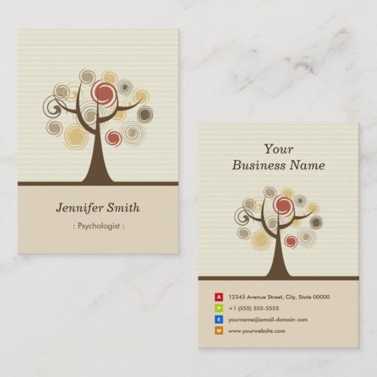 Psychologe - Stilvolles Naturthema Visitenkarte (Vorne/Hinten)