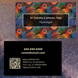 Psychologe Therapeut Farbige Wirbel QR-Code Visitenkarte